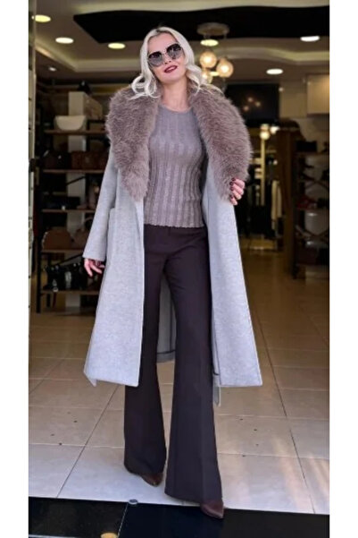 Ekol Fur Collar Bag Pocket Coat