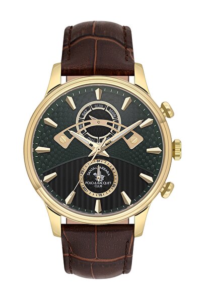 Santa Barbara Polo & Racquet Club Men's Wristwatch Essb.B.10593-5, Leather Strap, 45 mm Case Diameter