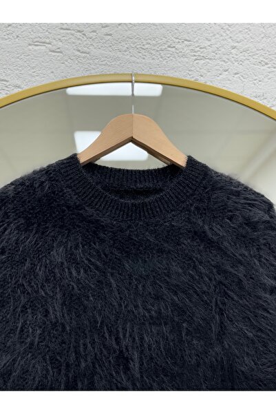 MİHRA STORE Celina Bearded Soft Sweater-Zi̇7004 Black