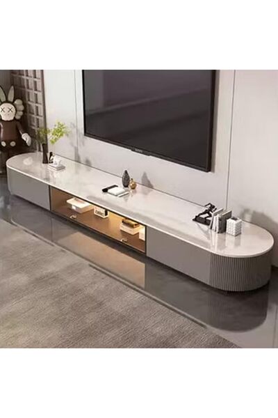 KEKE TV cabinet With Four Drawers Combination light Luxury simple rock 180cm Grey