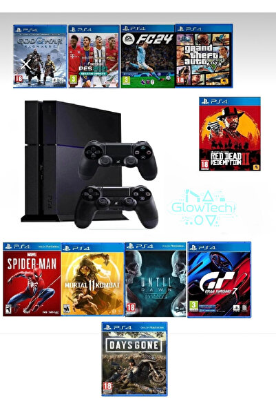 GlowTech Bursa GlowTech PS4 1TB FAT Kasa | 10 Oyun Yüklü | 2 Adet V2 Kol | Ya...