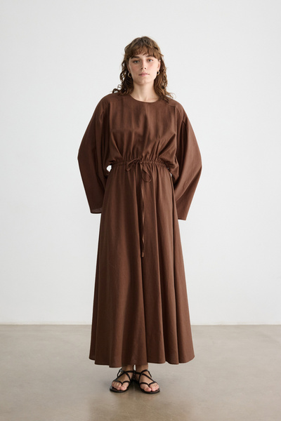 BE BLUE Cinnamon Cotton Linen Dress