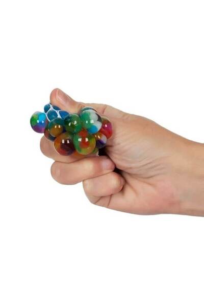 OEM Breloc cu minge anti-stres Squeeze Slime - albastru - 4 cm