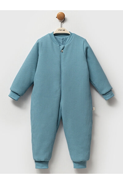 Moi Noi Fermuarlı Bisiklet Yaka Uyku Tulumu Unisex 2,5 Tog Waffle Kendinden Desenli