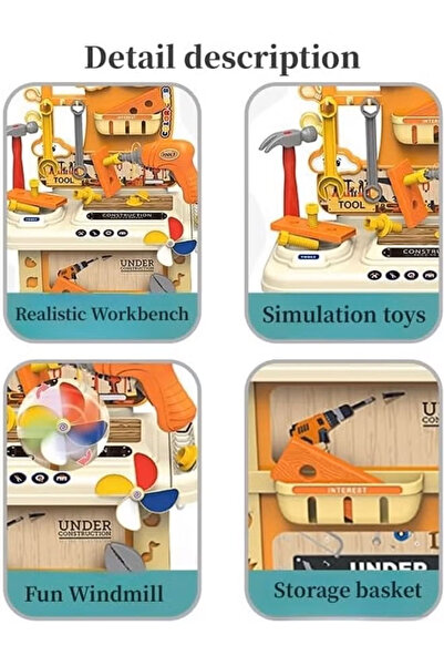 Generic Kids Tool Bench,Building Tools Sets with Electric Drill, Pretend Play Toy,for 3 4 5 6 Boys and Girls