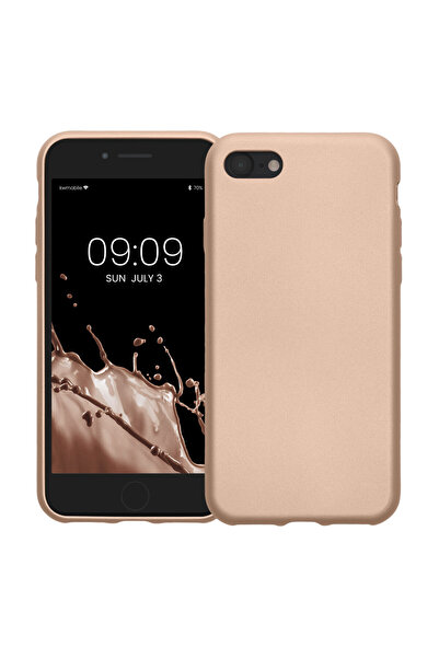 KWmobile Case for Apple iPhone SE (2022)/iPhone SE (2020)/iPhone 8, Gold, Silicone, KWM0000085R012C