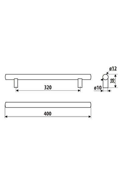 Other RE29 railing, super matt black, 320mm