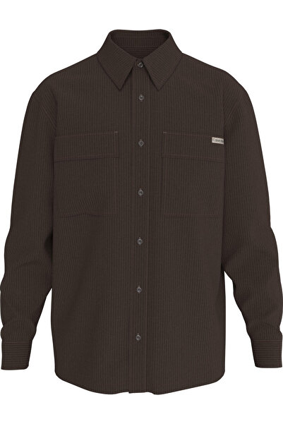 Calvin Klein LS CORDUROY POCKET RELAXED SHIRT Gri Erkek Gömlek