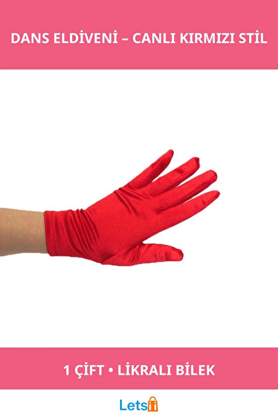 Letsii قفازات عرض الرقص الحمراء 1 زوج قماش قابل للتمدد