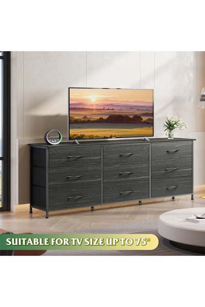 KEKE 9-drawer large size TV model For inside Bed Home Bed Room Black Color 63" inch