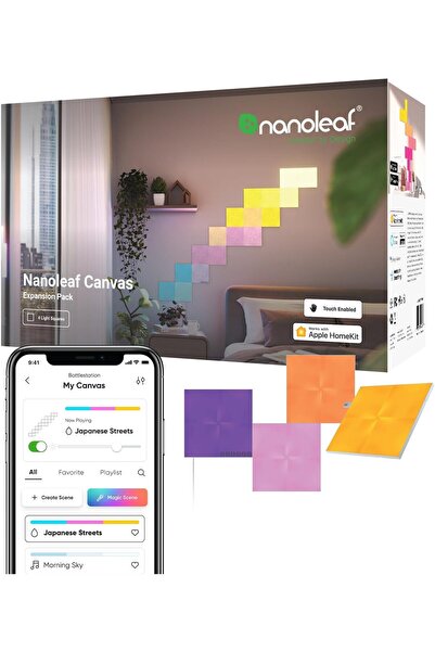 Nanoleaf Canvas Modular LED Light Panels Expansion Pack - 4 Panels (NL29-0001SW-4PK)