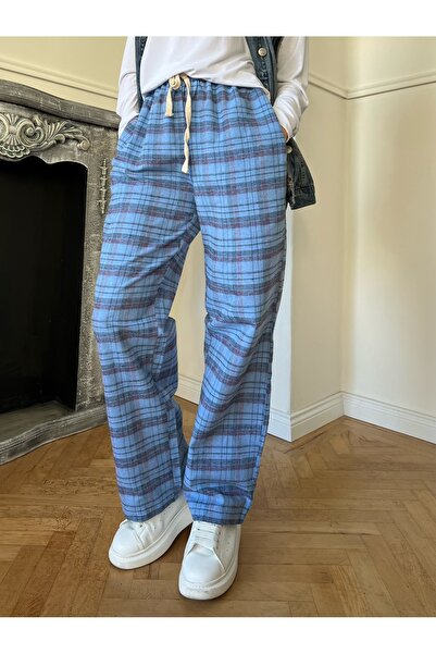 KOTOLOG Unisex καρό αθλητικό παντελόνι με πλαϊνές τσέπες