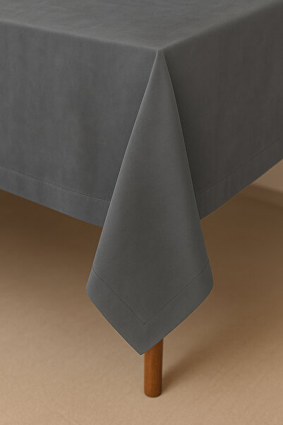 De'Vor Velvet Textured Tablecloth |   Stylish, Soft, Stain-Resistant Gray Tablecloth