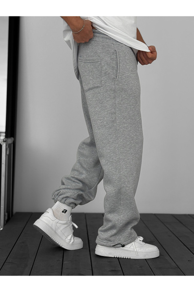BYBASICMAN Light Gray Basic Embroidered Fleece-Lined Tracksuit Pm-0026