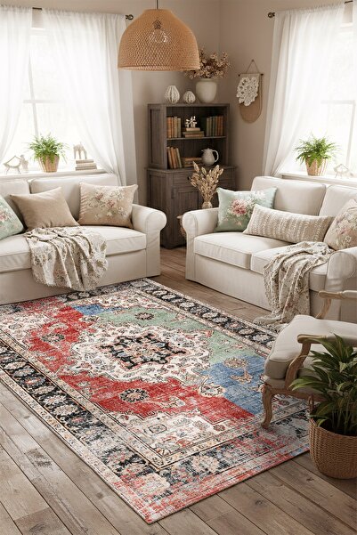 West Home Makinede yıkanabilir kaymaz taban leke tutmaz dijital mutfak halısı salon halısı ve yolluk