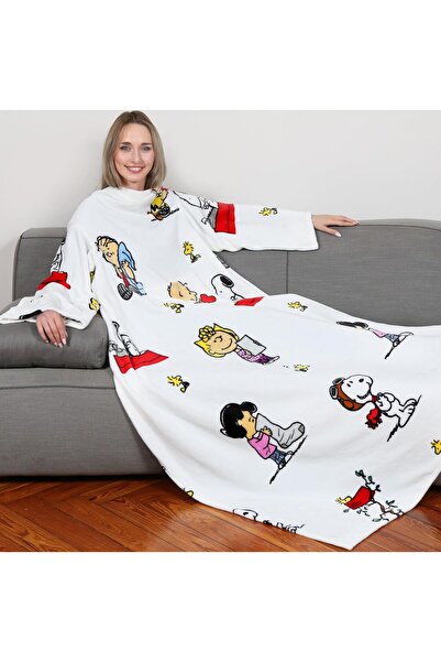 Kanguru Deluxe Snoopy Peanuts Blanket, Light Grey, 140 x 180 cm