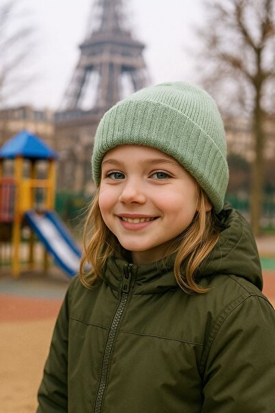 FELLMENS Mint Basic Girl's Beret 7-12 Years Old