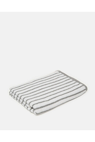 REDTAG Grey Striped Bath Towel
