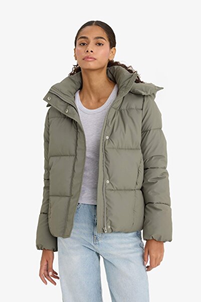 DeFacto Regular Fit Hooded Zippered Puffer Jacket F2143Ax25Wn