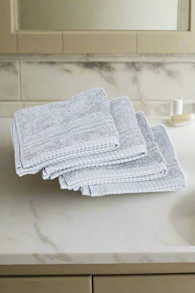 REDTAG Grey Soft Cotton Face Towel Set (4 Piece)