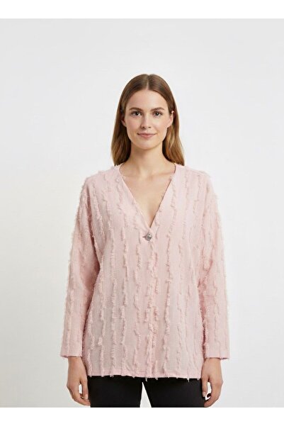 DEMOİSELLE Women's V-Neck Short Cardigan