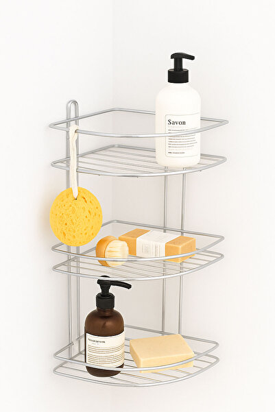 NZB رف زاوية ثلاثي الطبقات من الكروم لحمام الاستحمام، حامل شامبو من المعدن ال...