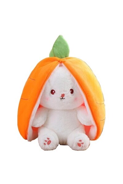 RoveZone Reversible Plush Toy, Bunny/Carrot, 18 cm, Orange