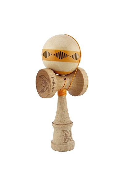 Flippy Kendama Originala X - FREQUENCY , Profesionala, Flippy, din Lemn, 18 cm, Portocaliu