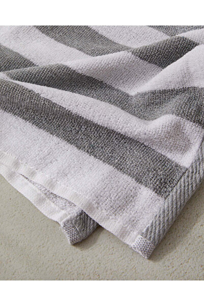 REDTAG Grey Fine Stripe Bath Towel