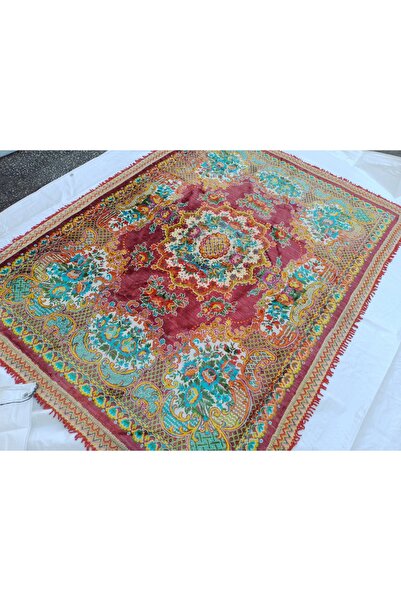 ŞAHMERDANOĞLU 160X215 cm Burgundy Red, Velvet Bedspread, Tablecloth-Wall Tapestry-Couch Cover K13