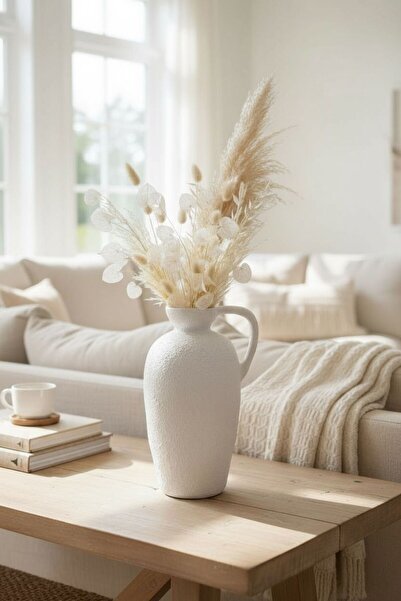 Casco فازة سيراميك ديكورية بمقبض جانبي