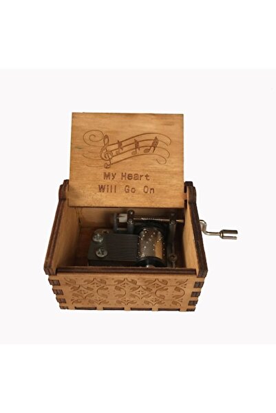 RoveZone Cutie muzicală vintage din lemn, acționată manual, melodia „My Heart...