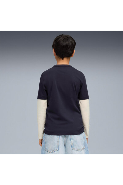 Puma Mid 90S Layered Kids Round Neck T-Shirt