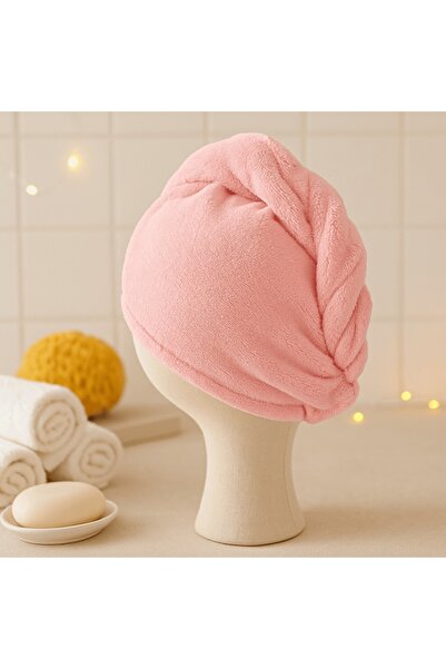 Mixbo Hair Drying Turban, Teddy, Pink, One Size