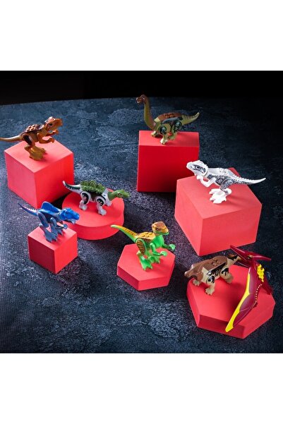 RoveZone Set of 8 Buildable Dinosaurs, Large Pieces, Multicolor