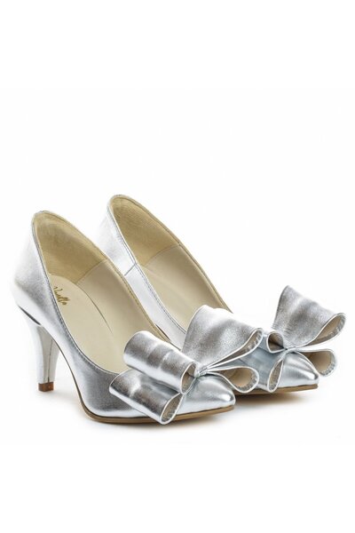 Vanilla Days Tocuri de mireasă Sophie Elegance - Piele argintie, Stiletto de ...