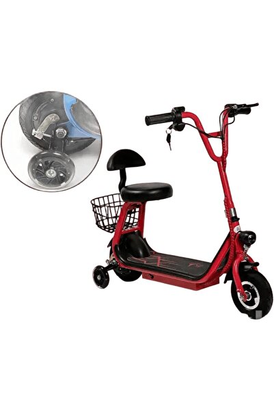 Toybox Electric Scooter for Kids with Seat and Rear Basket 36V Battery Foldable Kick Scooter with Front LED