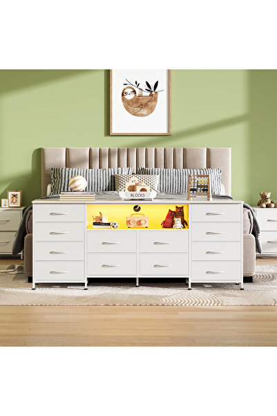 KEKE 12-drawer large size TV model For inside Bed Home Bed Room White Color 65.83" inch