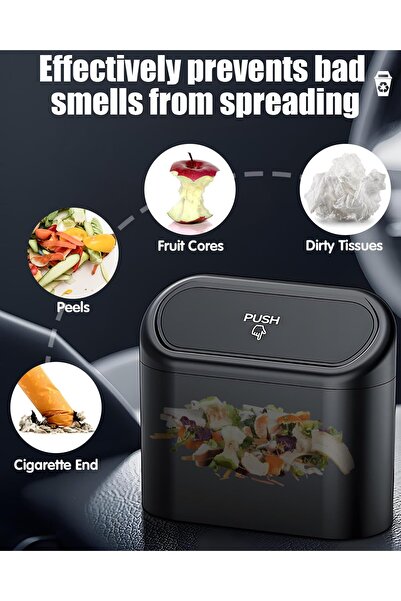 Generic Car Trash Can – Mini Automotive Garbage Bin with Lid, Hanging Design, Includes 150 Plastic Bags