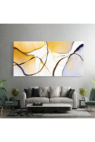 Arthub Canvas Painting, 100x200 cm, Bedroom and Living Room, Abstract With Lines, Abstract Alcohol Ink