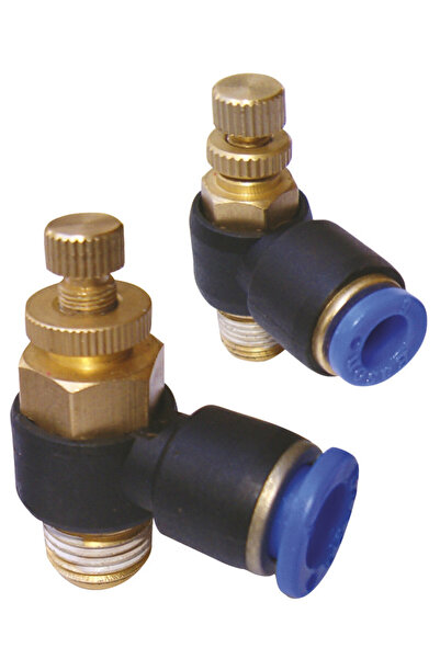 Maxrom Drosel pneumatic SL CONECTOR PLASTIC TIP L CU REGLAJ DEBIT 1/8'' 6mm MA0118.04