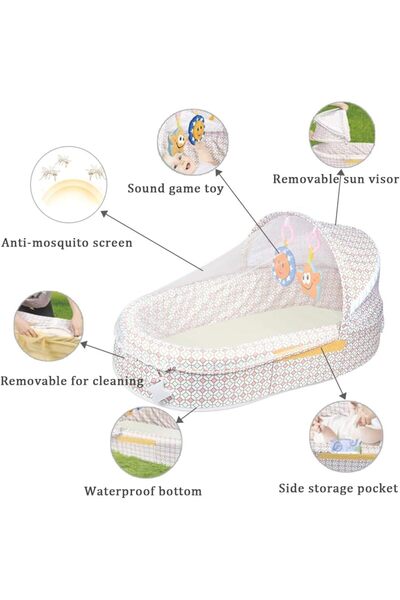 Factory Price Millie Portable Baby Bed with Removable Toys- C