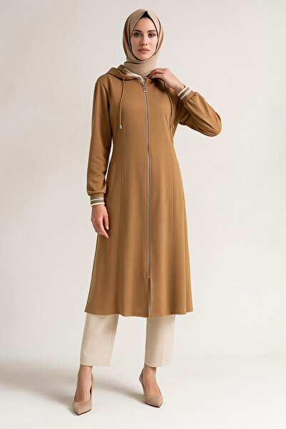 Doque 65008 KAPİŞONLU ÖNDEN FERMUARLI KOL UCU LASTİKLİ KAP #10-25#