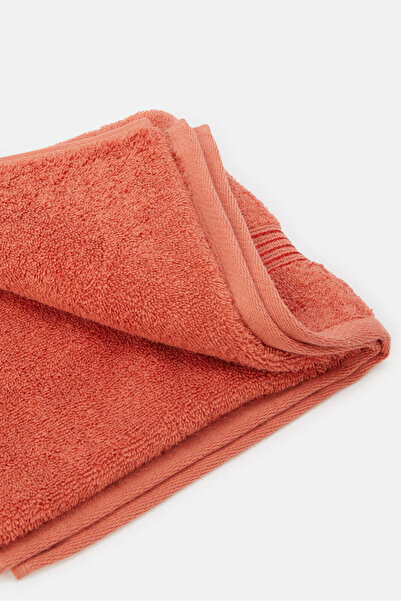 REDTAG Orange Soft Cotton Hand Towel With Viscose Border