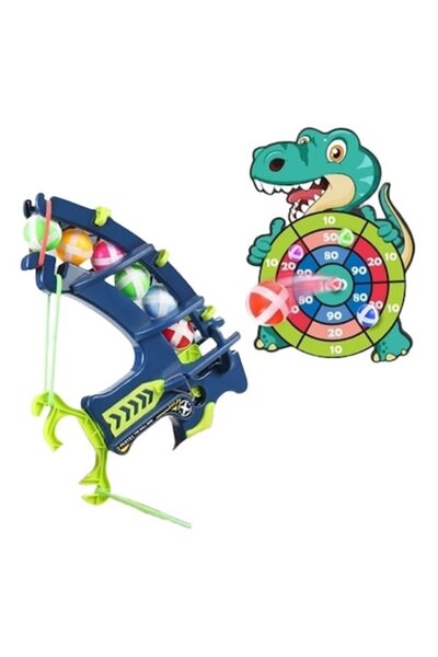RoveZone Joc interactiv de darts cu 6 bile Velcro, țintă în formă de crocodil și arc, multicolor