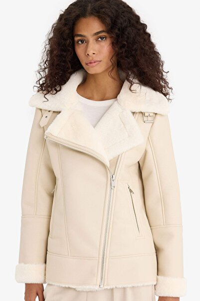 DeFacto Women's Coat F1823Ax/Bg414 Sand