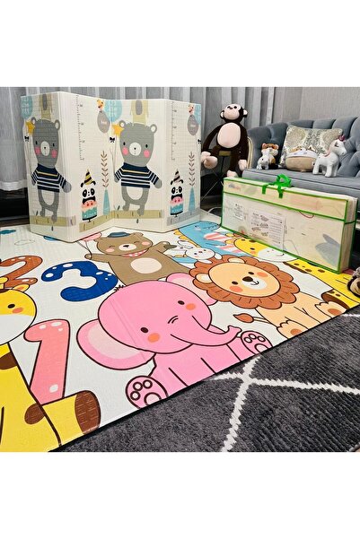 elfobaby We Are Friends - Katlanabilir - Çift Yönlü - Oyun Halısı ve Matı 150X180X1 (Taşıma Çantalı)