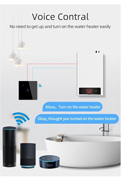 Generic Smart WiFi Heater Switch for AC/Heater/Motor, Neutral Wire Required, Google Home & Alexa Compatible,