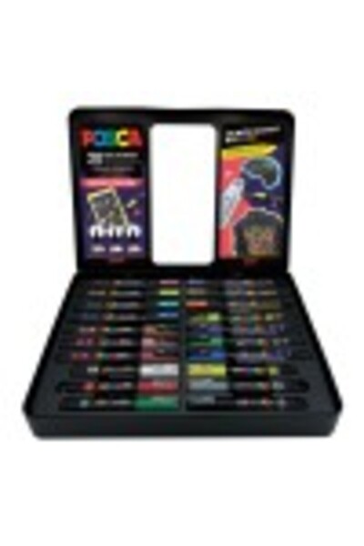 Uni Posca Set 20x Groovy Colours Markers, metal tin (6x PC-1M, 7x PC-3ML, 7x PC-5M)