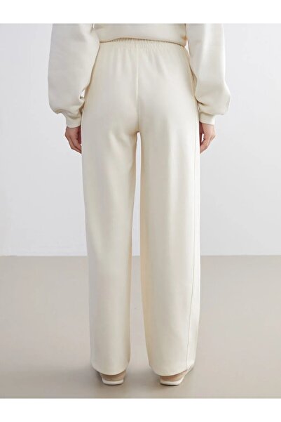 LC Waikiki XSIDE Bej Beli Lastikli Geniş Paça Kadın Eşofman Altı